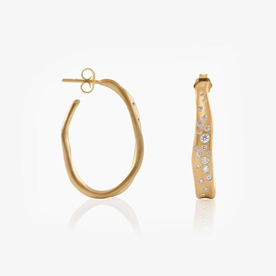 BABY MALAK CHAMPAGNE HOOP OVAL EARRINGS